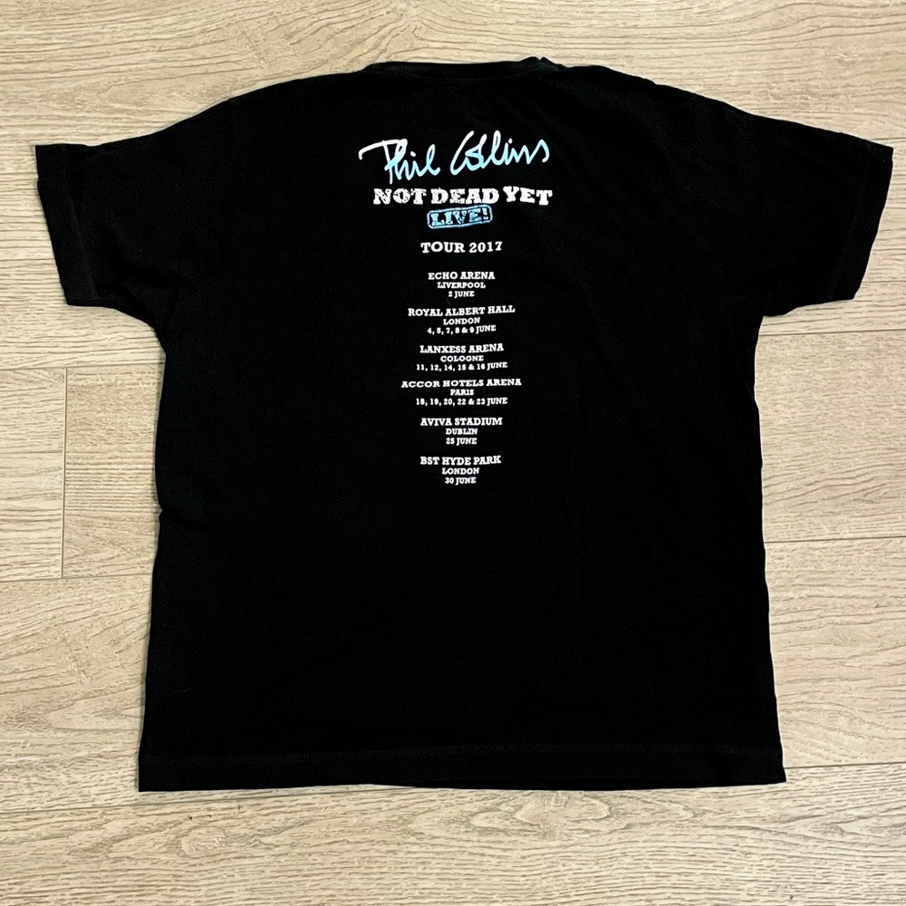 Vintage Black XL Phil Collins Band/Tour Merch, 2017 Not Dead Yet LIVE T-Shirt - Picture 2 of 6